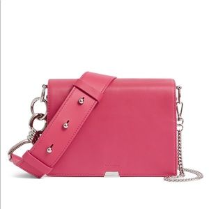 ALL SAINTS Fuchsia Captain Flap Shoulder Bag